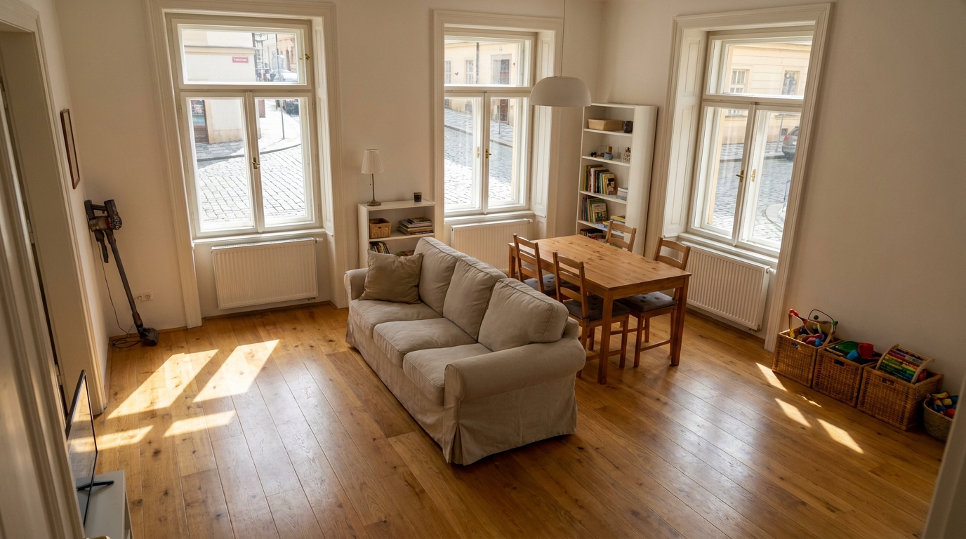 Family apartment with clear floors and open space ready for recurring cleaning service