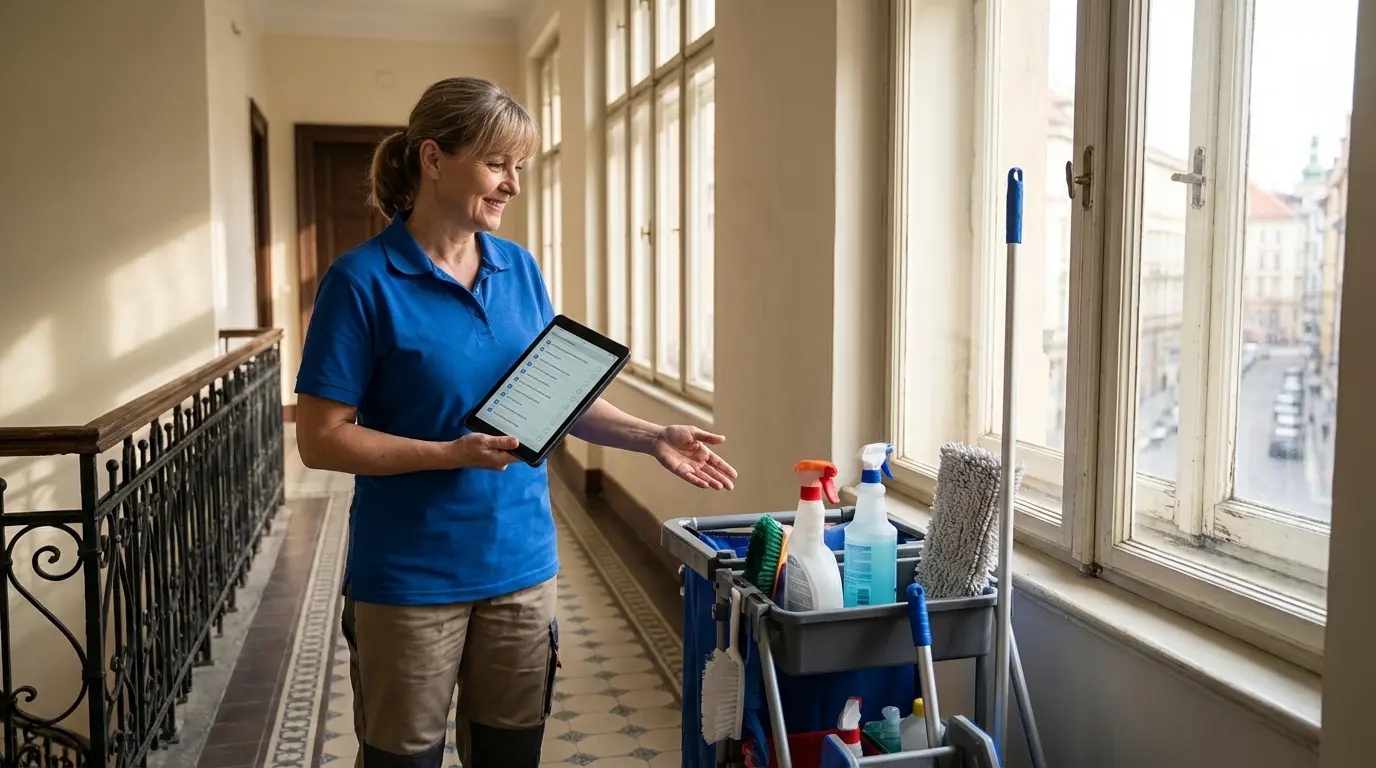 Digitální checklist pomáhá malé úklidové firmě držet kvalitu a neztrácet informace