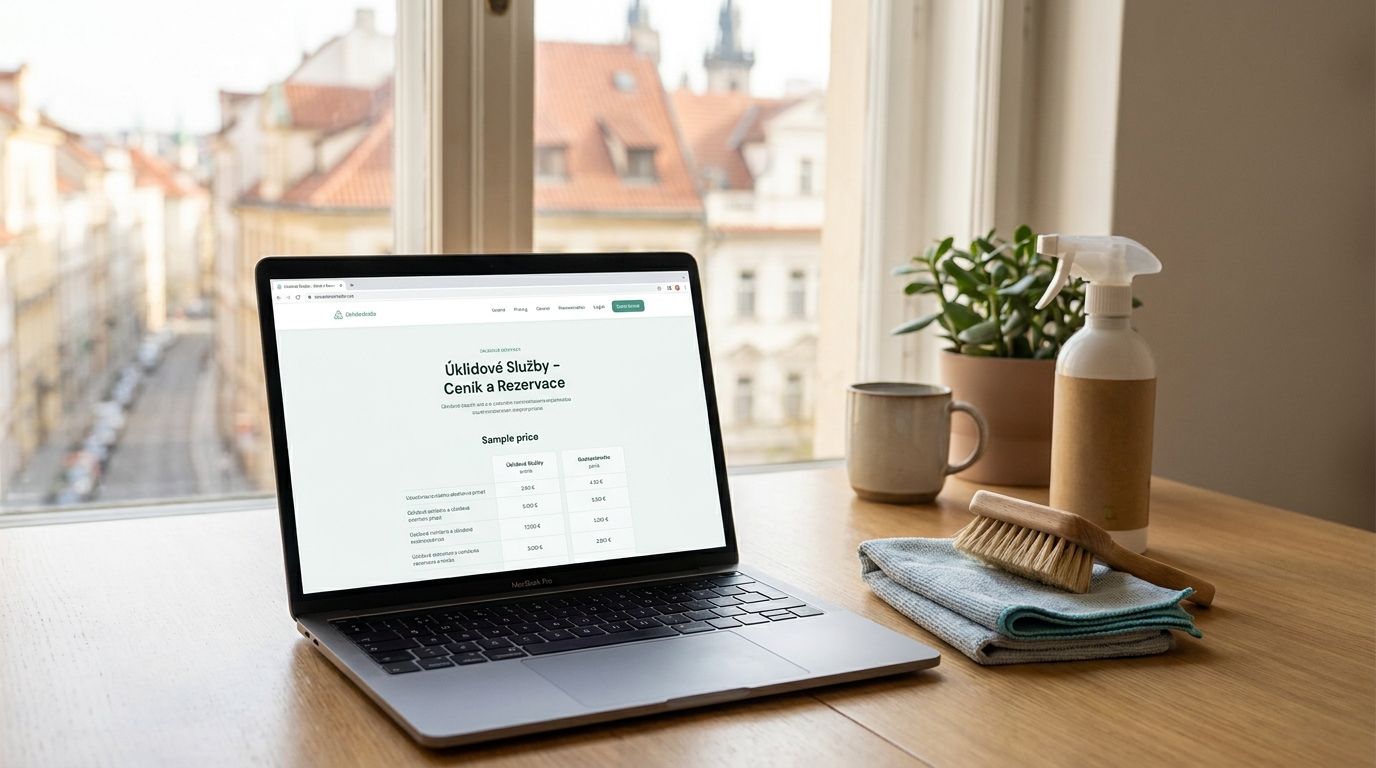 Profesionální profil úklidové služby s ceníkem a rezervací