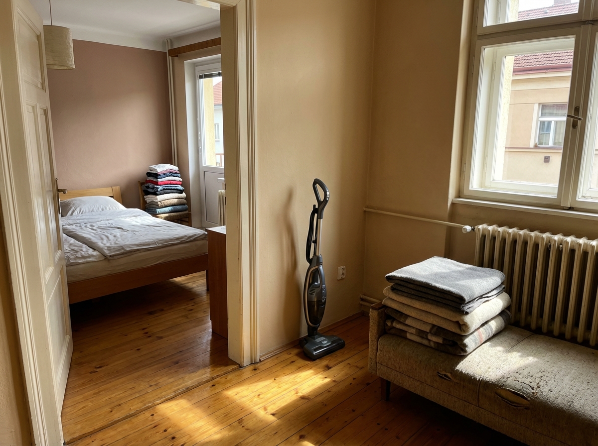 Living room or bedroom reset after cleaning