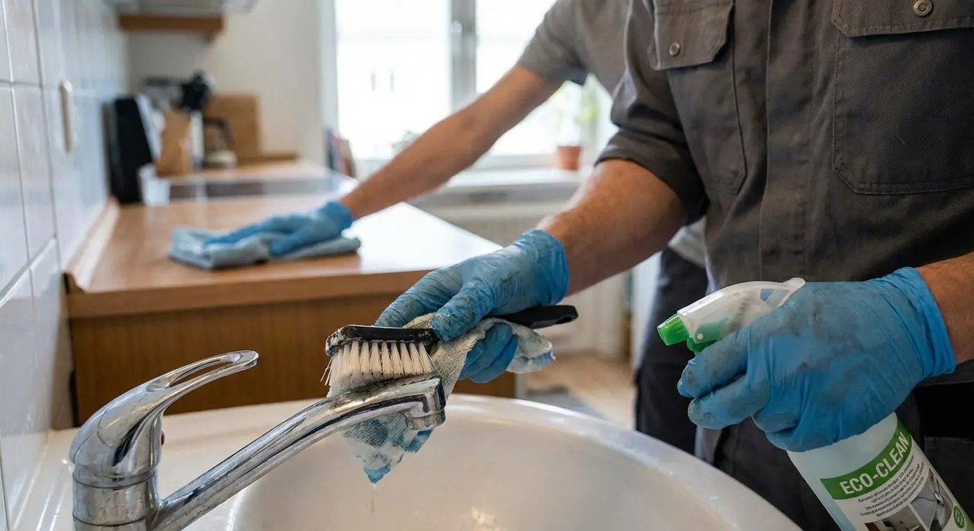 Cleaning limescale in the bathroom