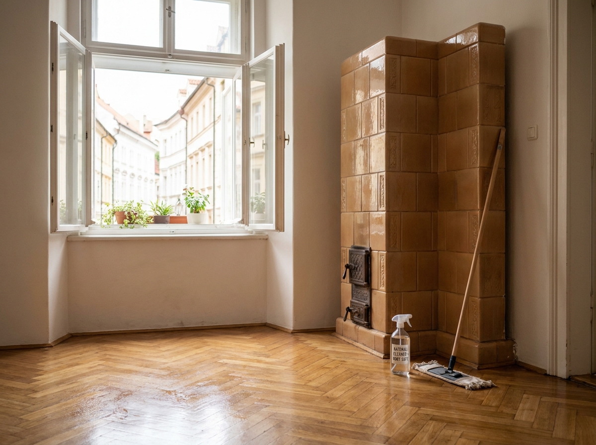 Mytí podlahy a větrání bytu s ohledem na děti a alergiky